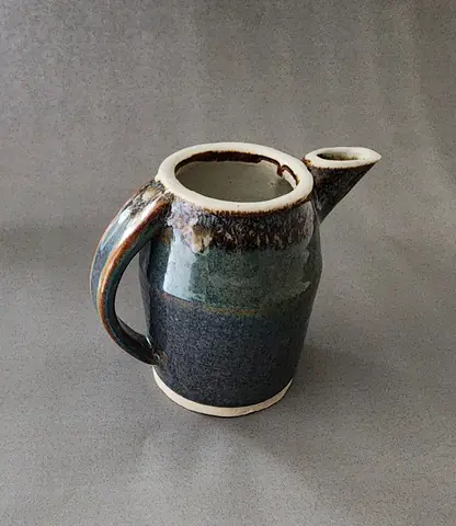 Blue glazed pitcher