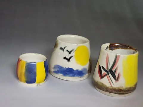 Painted cup set