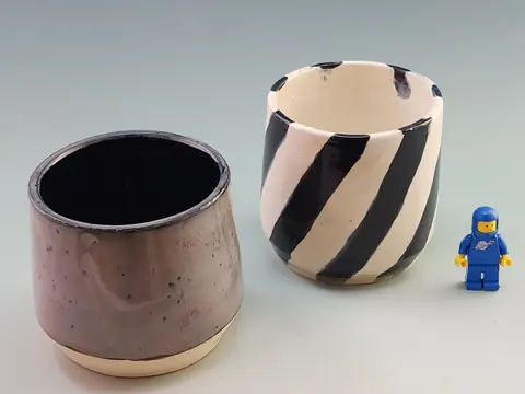 Striped cup pair